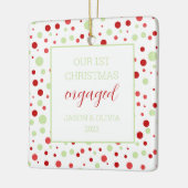 Minimal Polka Dot 1 Foto Erste Weihnachtsfeier Ver Keramikornament (Links)