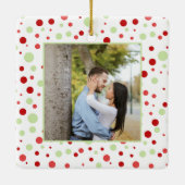 Minimal Polka Dot 1 Foto Erste Weihnachtsfeier Ver Keramikornament (Rückseite)