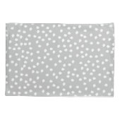 Minimal Polka Dot grau und weiß Kissenbezug (Rückseite)