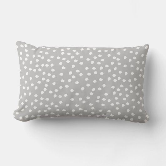 Minimal Polka Dot Grau und Weiße Pillowcase Lendenkissen (Vorderseite)