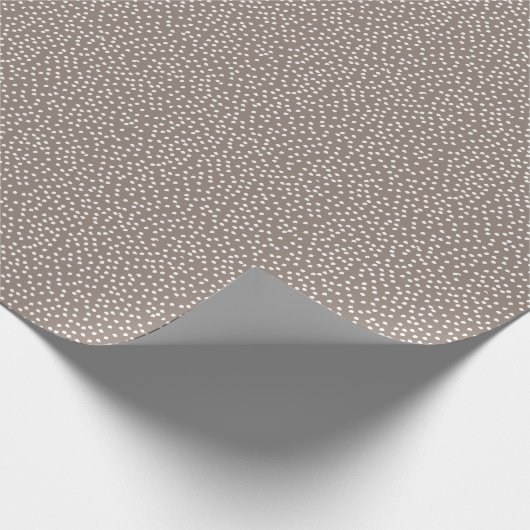 Minimal Polka Dot Wrapping Papier Taupe und Weiß Geschenkpapier (Ecke)