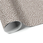 Minimal Polka Dot Wrapping Papier Taupe und Weiß Geschenkpapier (Rolleneckpunkt)