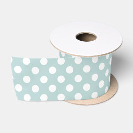 Minimal Polka Dots Muster blau und weiß Satinband