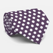Minimal Polka Dots Muster Englisch Violet Krawatte (Gerollt)