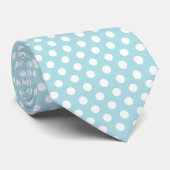 Minimal Polka Dots Muster hell blau Krawatte (Gerollt)
