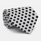 Minimal Polka Dots Muster hell grau und schwarz Krawatte (Gerollt)