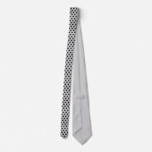 Minimal Polka Dots Muster hell grau und schwarz Krawatte (Rückseite)