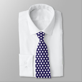 Minimal Polka Dots Muster Indigoblau und weiß Krawatte