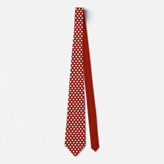 Minimal Polka Dots Muster Kirsche rot und weiß Krawatte (Vorderseite)