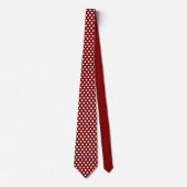 Minimal Polka Dots Muster Maroon und White Krawatte (Vorderseite)