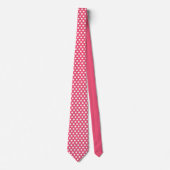 Minimal Polka Dots Muster Pink Punch Krawatte (Vorderseite)