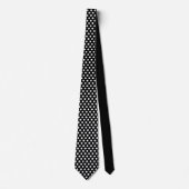 Minimal Polka Dots Muster Schwarz-Weiß Krawatte (Vorderseite)