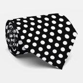 Minimal Polka Dots Muster Schwarz-Weiß Krawatte (Gerollt)