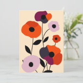 Minimal Poppy Bloom Ankündigung (Stehend Vorderseite)
