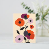 Minimal Poppy Bloom Feiertagspostkarte (Stehend Vorderseite)