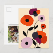 Minimal Poppy Bloom Feiertagspostkarte (Vorne/Hinten)