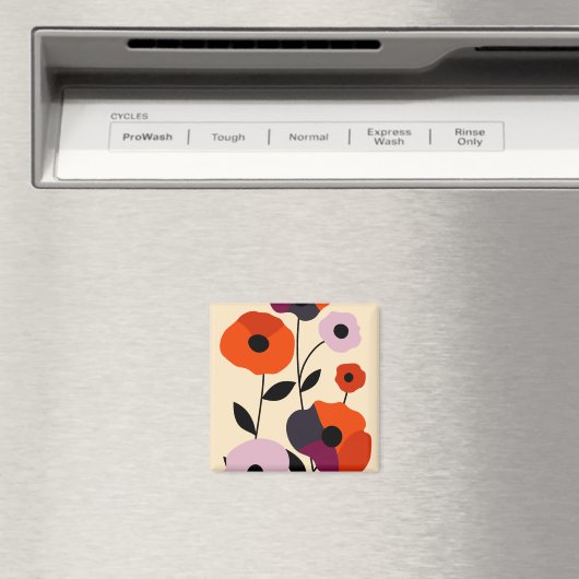 Minimal Poppy Bloom Magnet (In Situ (Geschirrspüler))