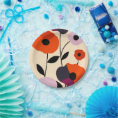 Minimal Poppy Bloom Pappteller (Party)