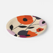 Minimal Poppy Bloom Pappteller (Schrägansicht)