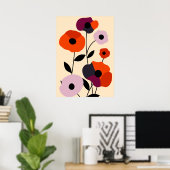 Minimal Poppy Bloom Poster (Heimbüro)