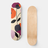 Minimal Poppy Bloom Skateboard (Vorderseite)