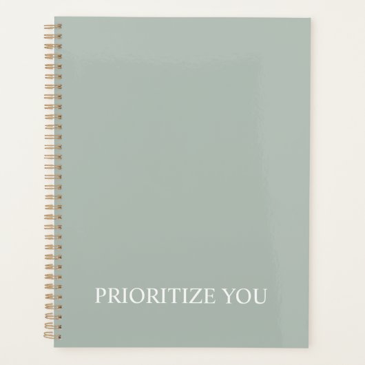 Minimal Priorisieren Sie Zitat Asche Farbe Planer (Vorderseite)