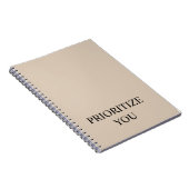 Minimal Priorisieren Sie Zitat Beige Notizblock (Rechte Seite)