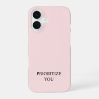 Minimal Priorisieren Sie Zitat Pastell Rosa