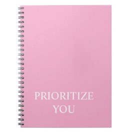 Minimal Priorisieren Sie Zitat Staubiges Rosa Pink Notizblock