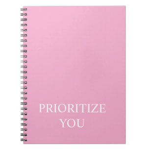 Minimal Priorisieren Sie Zitat Staubiges Rosa Pink Notizblock