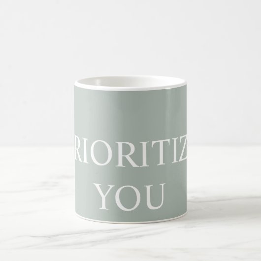 Minimal Prioritize You Quote Ash Colour Kaffeetasse (Mittel)