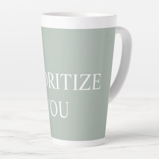 Minimal Prioritize You Quote Ash Colour Milchtasse (Rechte Ecke)