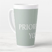 Minimal Prioritize You Quote Ash Colour Milchtasse (Linke Ecke)