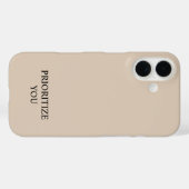 Minimal Prioritize You Quote Beige  Case-Mate iPhone Hülle (Rückseite (Horizontal))