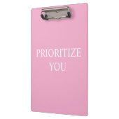 Minimal Prioritize You Quote Dusty Rose Pink Klemmbrett (Links)