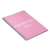 Minimal Prioritize You Quote Dusty Rose Pink Notizblock (Rechte Seite)