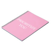 Minimal Prioritize You Quote Dusty Rose Pink Notizblock (Linke Seite)