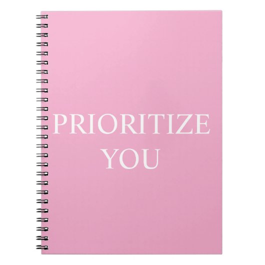 Minimal Prioritize You Quote Dusty Rose Pink Notizblock (Vorderseite)
