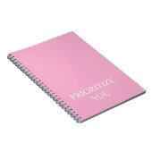 Minimal Prioritize You Quote Dusty Rose Pink Notizblock (Rechte Seite)