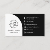 Minimal Professional Custom Logo QR Code Black Visitenkarte (Vorderseite)