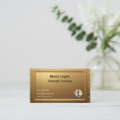 Minimal Professional Shining Gold Strength Trainer Visitenkarte (Stehend Vorderseite)