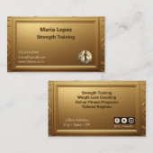 Minimal Professional Shining Gold Strength Trainer Visitenkarte (Vorne/Hinten)
