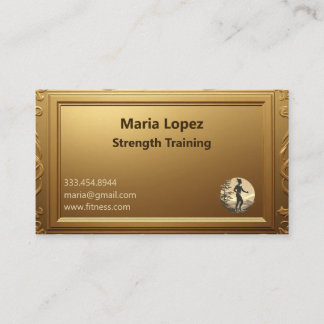 Minimal Professional Shining Gold Strength Trainer Visitenkarte