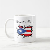 Minimal Puerto Rico Karte Nationalflagge Kaffeetasse (Links)