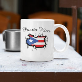 Minimal Puerto Rico Karte Nationalflagge Kaffeetasse