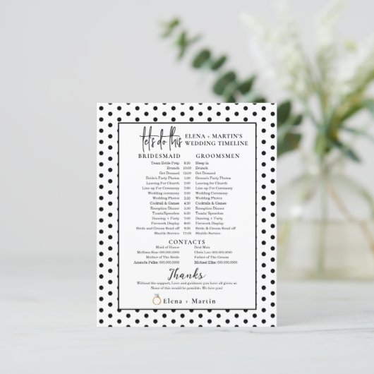 Minimal Punkt Skripttext Hochzeitstag Zeitachse (Stehend Vorderseite)