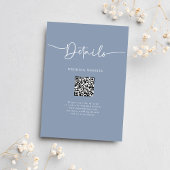 Minimal QR Code Dusty Blue Wedding Details Begleitkarte