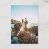 Minimal QR Code Dusty Blue Wedding Details Foto Begleitkarte (Rückseite)