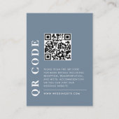 Minimal QR Code Dusty Blue Wedding Details Foto Begleitkarte (Vorderseite)