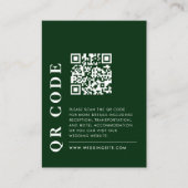 Minimal QR Code Emerald Green Wedding Detail Foto Begleitkarte (Vorderseite)